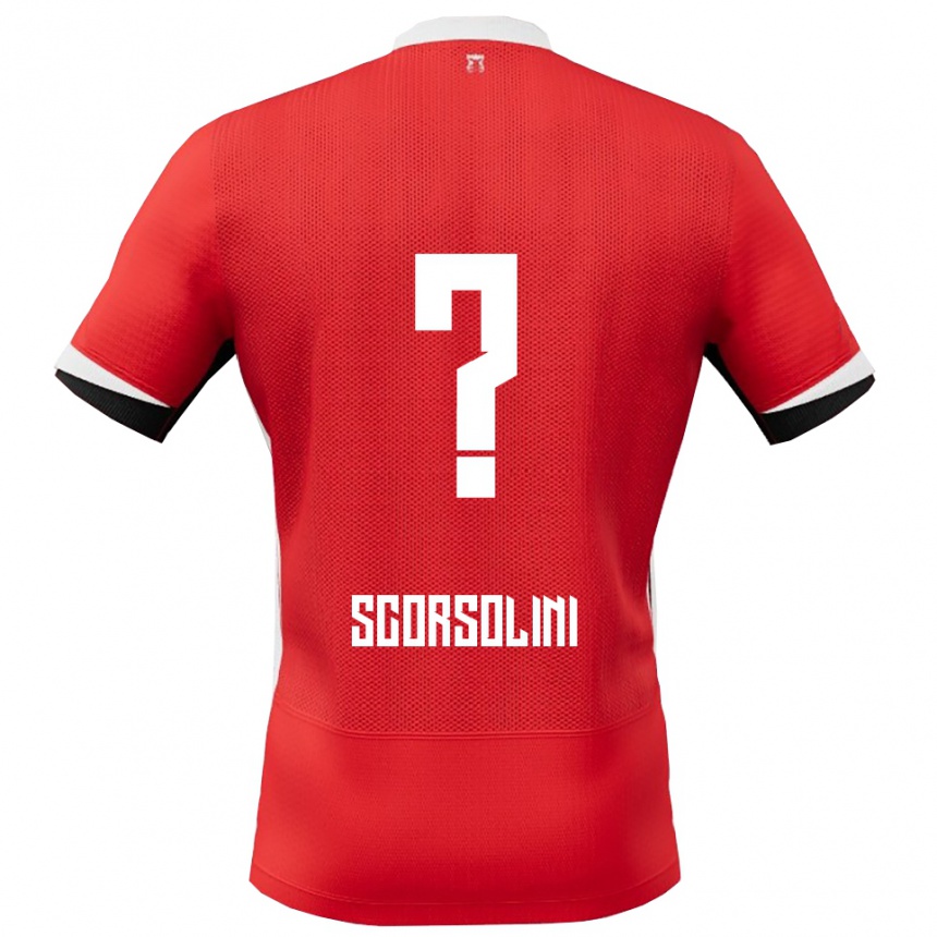 נשים כדורגל Luca Scorsolini #0 אדום לבן ג'רזי ביתית 2025/26