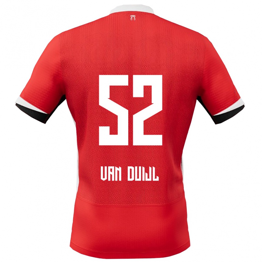 נשים כדורגל Billy Van Duijl #52 אדום לבן ג'רזי ביתית 2025/26