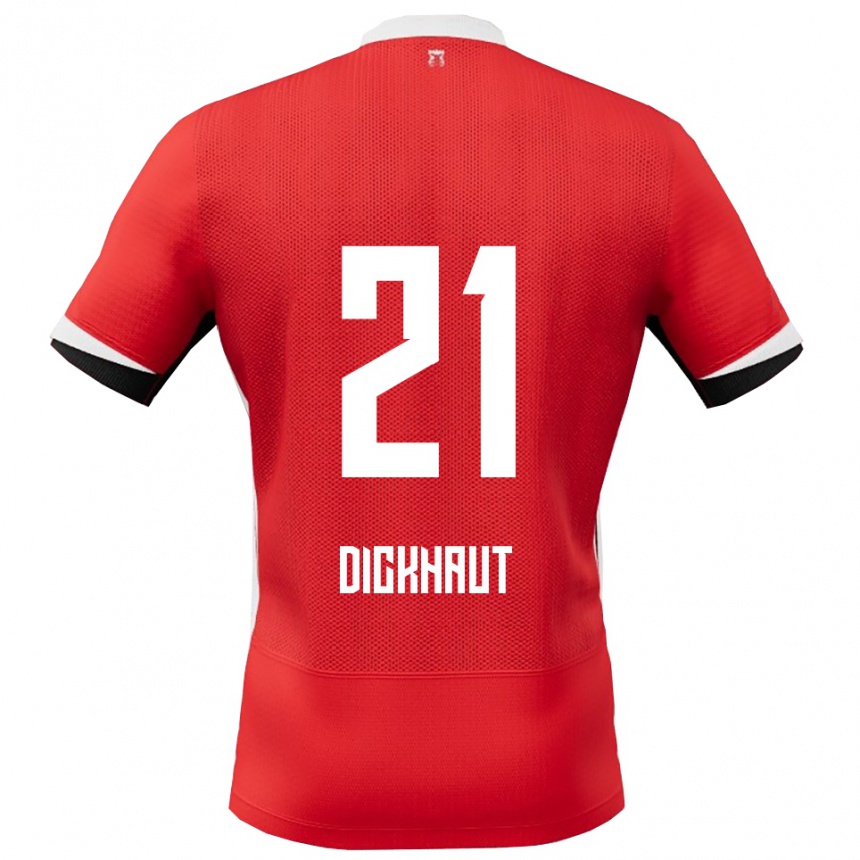 נשים כדורגל Damian Dickhaut #21 אדום לבן ג'רזי ביתית 2025/26