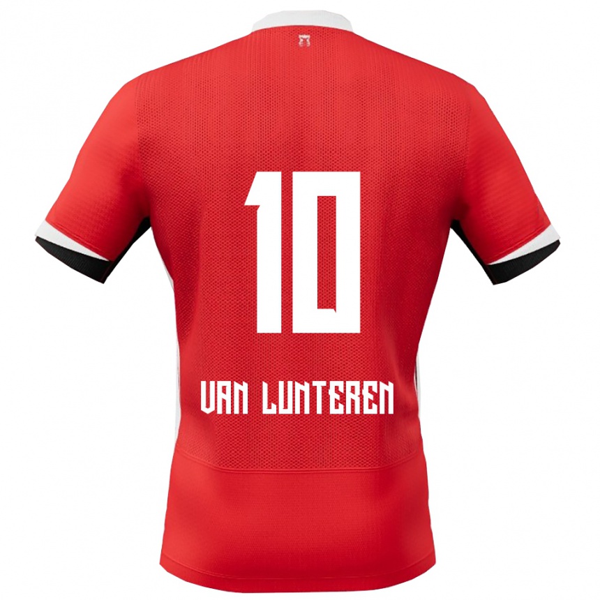 נשים כדורגל Desiree Van Lunteren #10 אדום לבן ג'רזי ביתית 2025/26