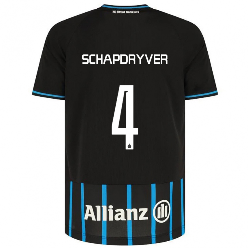 נשים כדורגל Emely Schapdryver #4 שחור כחול ג'רזי ביתית 2025/26