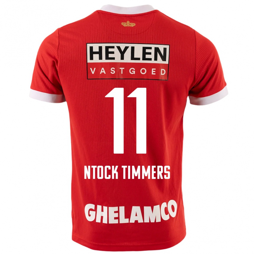 נשים כדורגל Kurtis Ntock Timmers #11 אדום לבן ג'רזי ביתית 2025/26