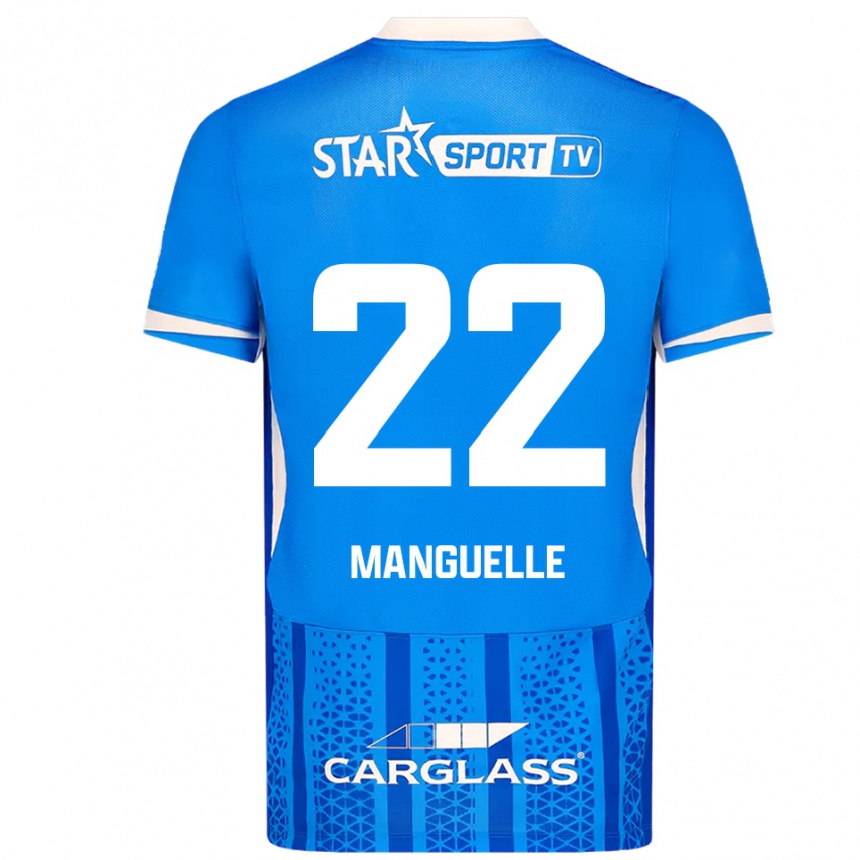 נשים כדורגל Brad Manguelle #22 כחול לבן ג'רזי ביתית 2025/26