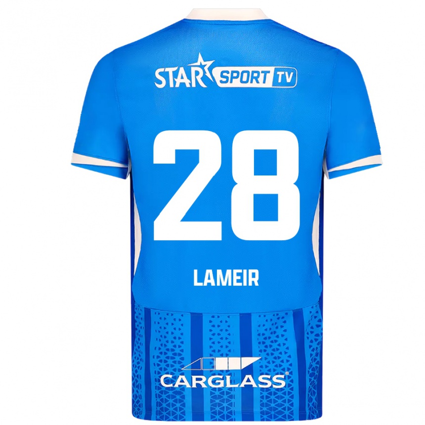נשים כדורגל Tess Lameir #28 כחול לבן ג'רזי ביתית 2025/26