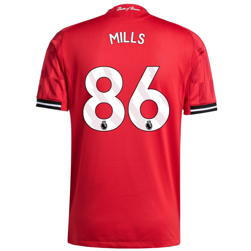 נשים כדורגל Albert Mills #86 אדום שחור לבן ג'רזי ביתית 2025/26