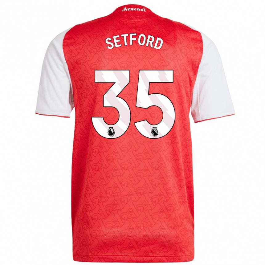 נשים כדורגל טומי סטפורד #35 אדום לבן ג'רזי ביתית 2025/26