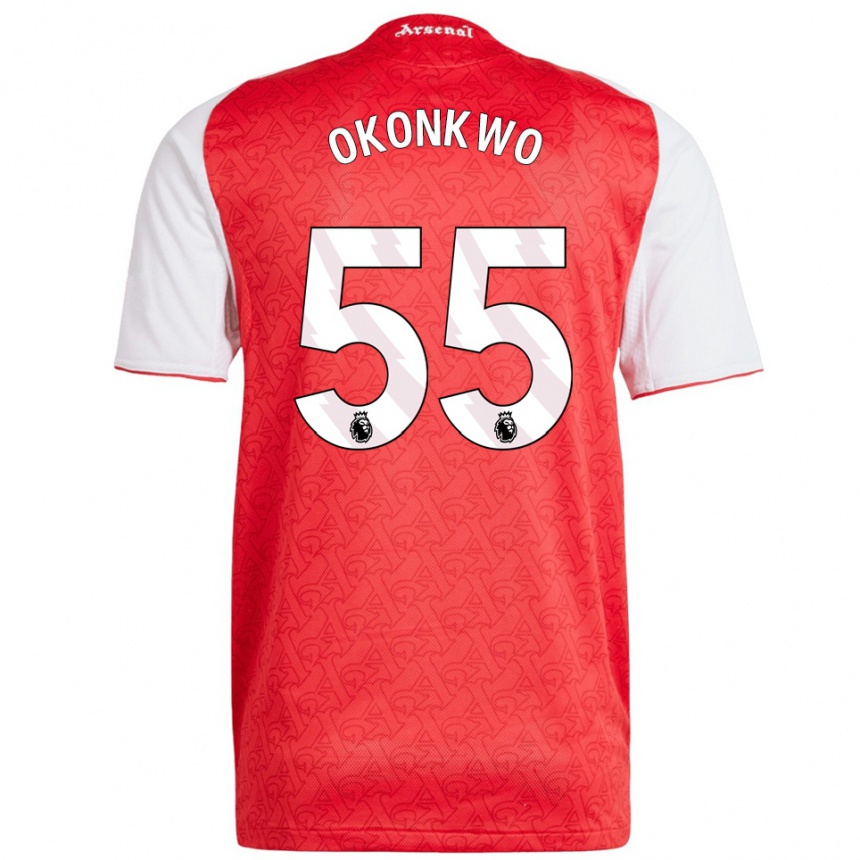 נשים כדורגל Brian Okonkwo #55 אדום לבן ג'רזי ביתית 2025/26