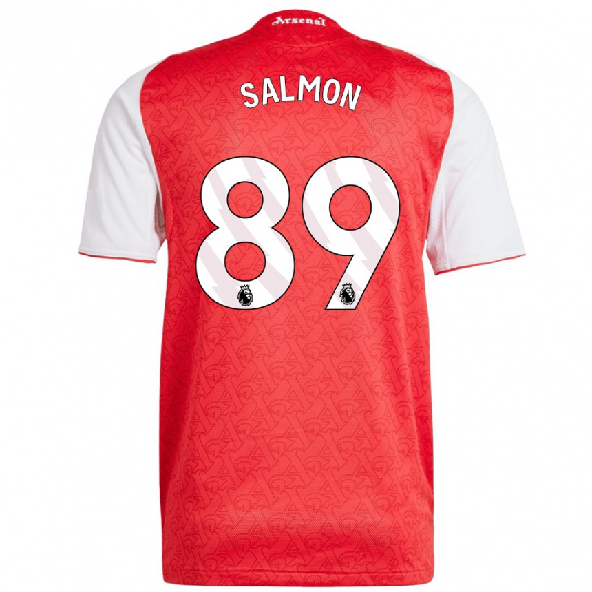 נשים כדורגל Marli Salmon #89 אדום לבן ג'רזי ביתית 2025/26