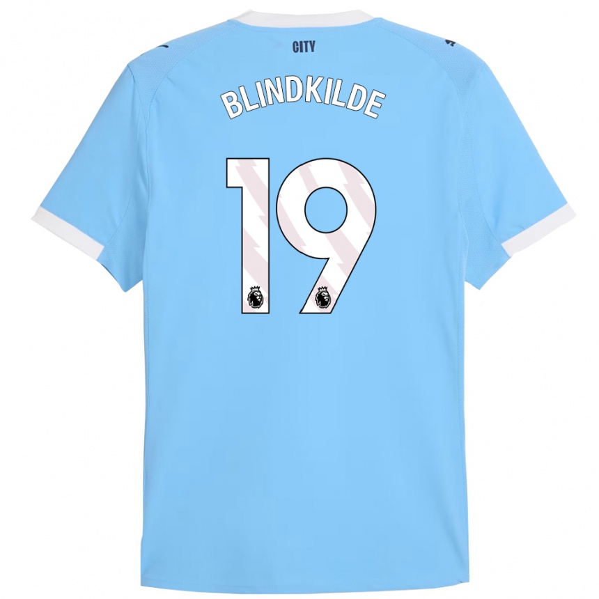 נשים כדורגל Laura Blindkilde Brown #19 תכלת לבן ג'רזי ביתית 2025/26
