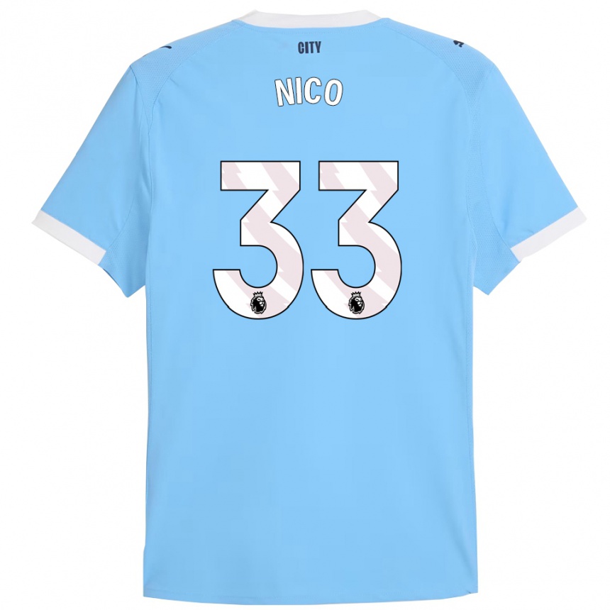 נשים כדורגל ניקו או'ריילי #33 תכלת לבן ג'רזי ביתית 2025/26