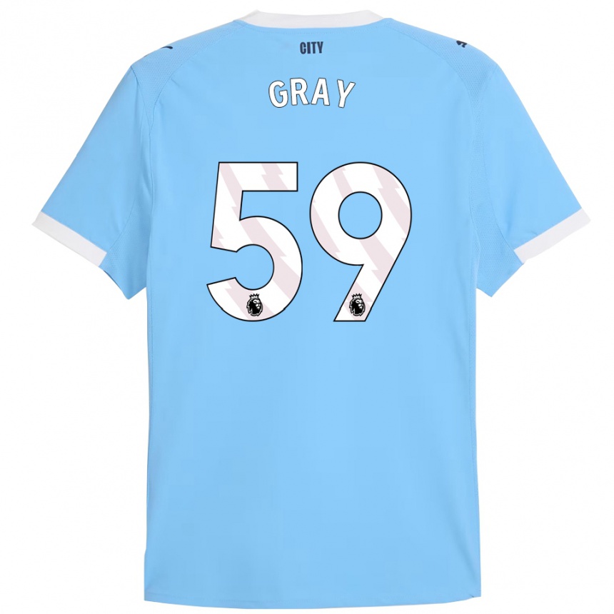 נשים כדורגל צ'רלי גריי #59 תכלת לבן ג'רזי ביתית 2025/26 נשים כדורגל צ'רלי גריי #59 תכלת לבן ג'רזי ביתית 2025/26