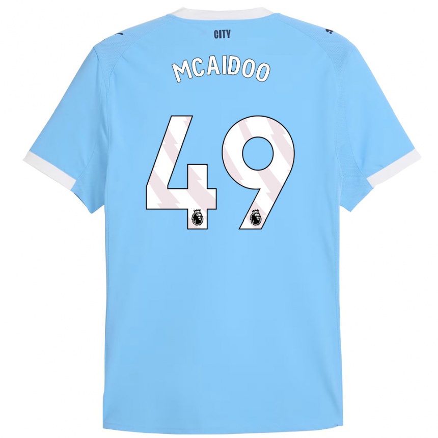 נשים כדורגל Ryan Mcaidoo #49 תכלת לבן ג'רזי ביתית 2025/26