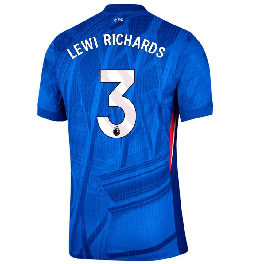 נשים כדורגל Lewi Richards #3 כחול לבן ג'רזי ביתית 2025/26