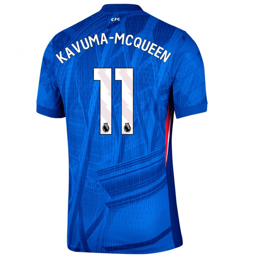 נשים כדורגל Ryan Kavuma-Mcqueen #11 כחול לבן ג'רזי ביתית 2025/26