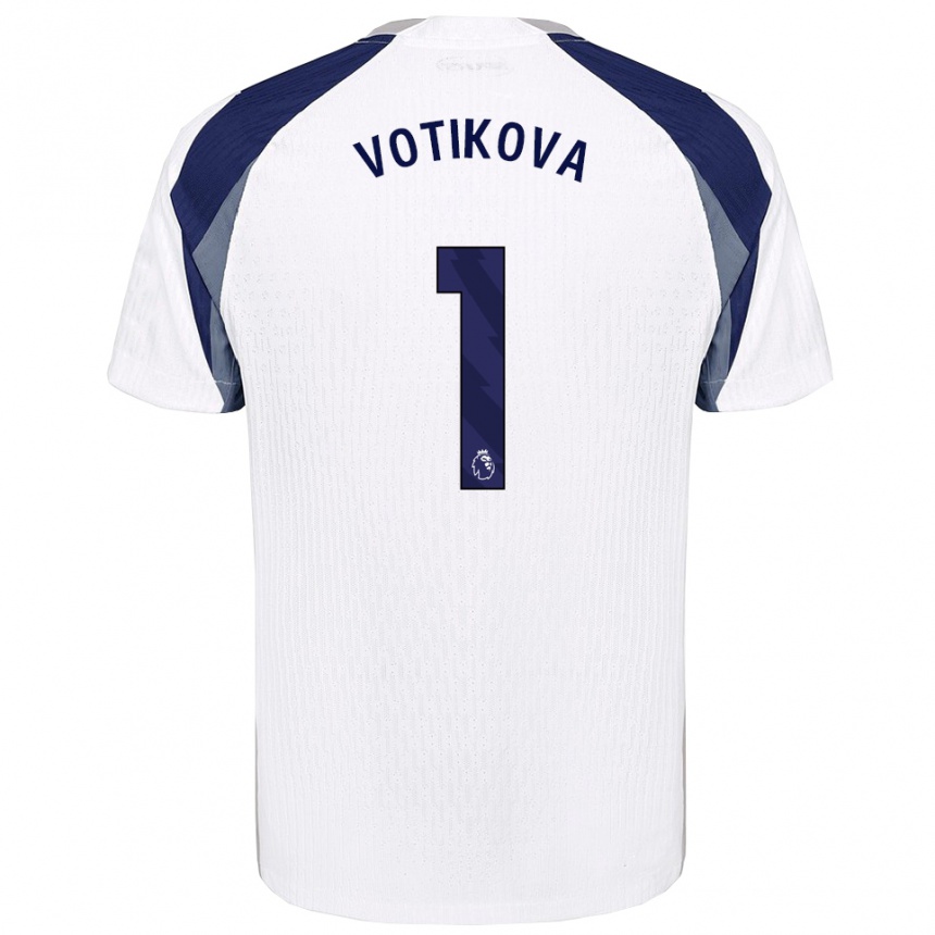 נשים כדורגל Barbora Votíková #1 לבן נייבי ג'רזי ביתית 2025/26
