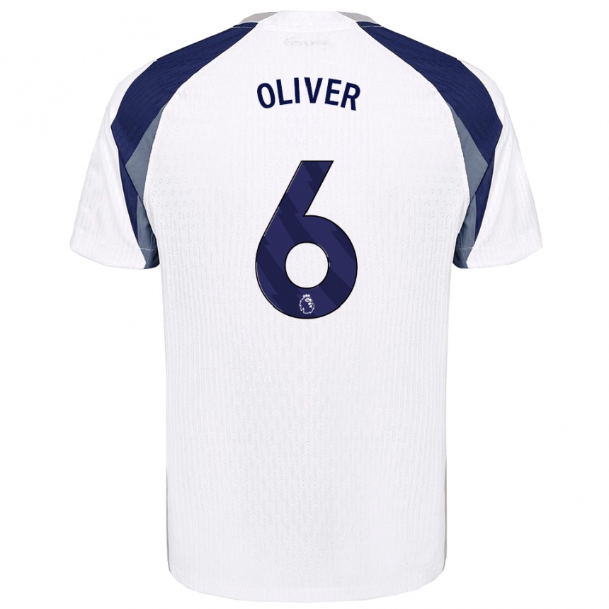 נשים כדורגל Dexter Oliver #6 לבן נייבי ג'רזי ביתית 2025/26