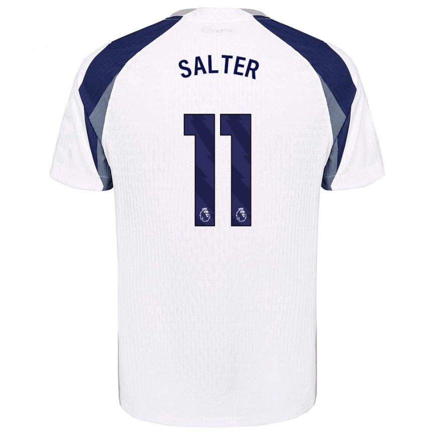 נשים כדורגל Oliver Salter #11 לבן נייבי ג'רזי ביתית 2025/26