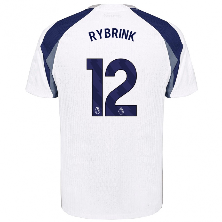 נשים כדורגל Josefine Rybrink #12 לבן נייבי ג'רזי ביתית 2025/26