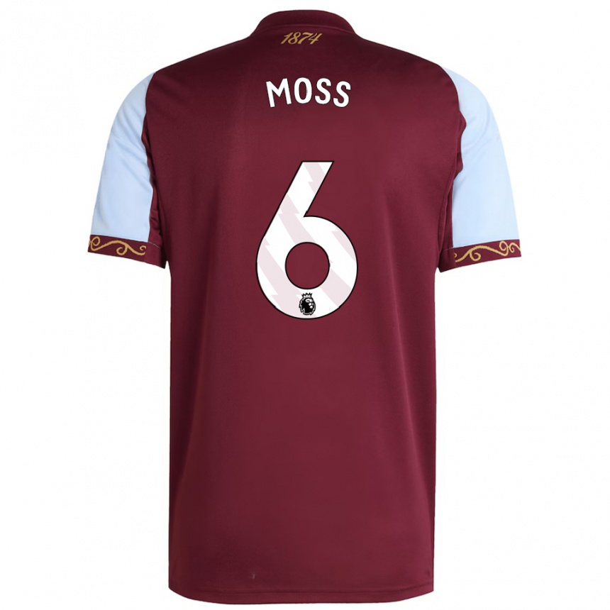 נשים כדורגל Lennon Moss #6 בורדו תכלת ג'רזי ביתית 2025/26