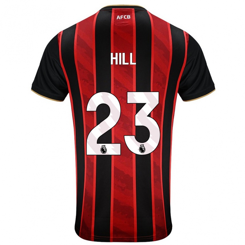 נשים כדורגל ג'יימס היל #23 אדום שחור ג'רזי ביתית 2025/26