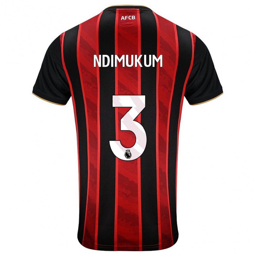 נשים כדורגל Dane Ndimukum #3 אדום שחור ג'רזי ביתית 2025/26