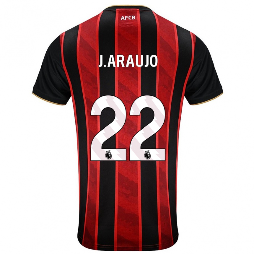 נשים כדורגל חוליאן אראוחו #22 אדום שחור ג'רזי ביתית 2025/26