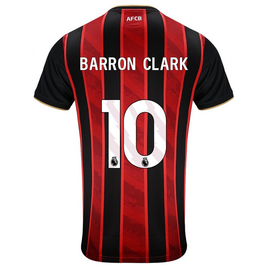 נשים כדורגל Molly Barron-Clark #10 אדום שחור ג'רזי ביתית 2025/26