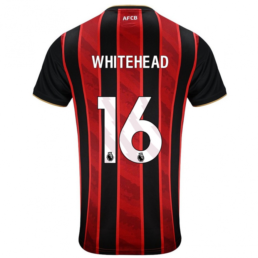 נשים כדורגל Tommy Whitehead #16 אדום שחור ג'רזי ביתית 2025/26