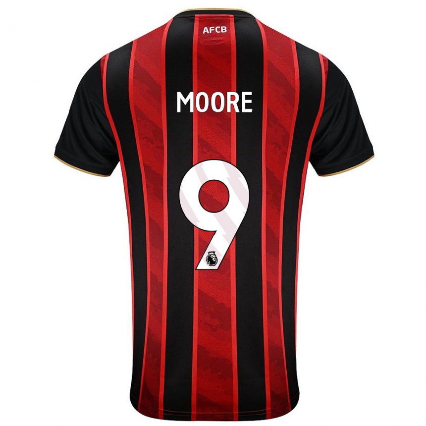 נשים כדורגל Kobel Moore #9 אדום שחור ג'רזי ביתית 2025/26