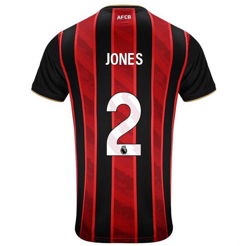נשים כדורגל Abby Jones #2 אדום שחור ג'רזי ביתית 2025/26