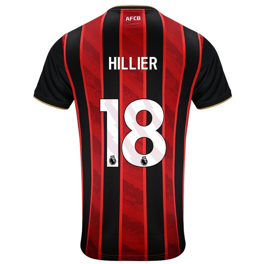נשים כדורגל Gemma Hillier #18 אדום שחור ג'רזי ביתית 2025/26