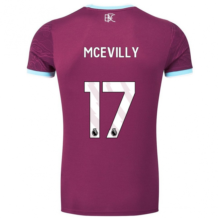 נשים כדורגל Jack Mcevilly #17 בורדו תכלת ג'רזי ביתית 2025/26