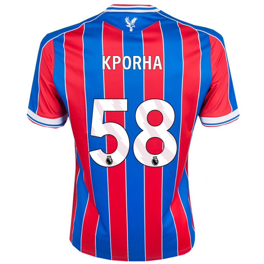נשים כדורגל Caleb Kporha #58 כחול אדום לבן ג'רזי ביתית 2025/26