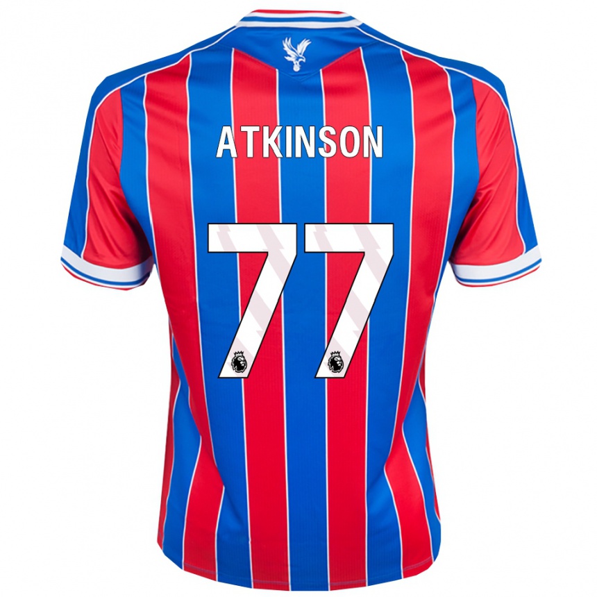 נשים כדורגל Isibeal Atkinson #77 כחול אדום לבן ג'רזי ביתית 2025/26