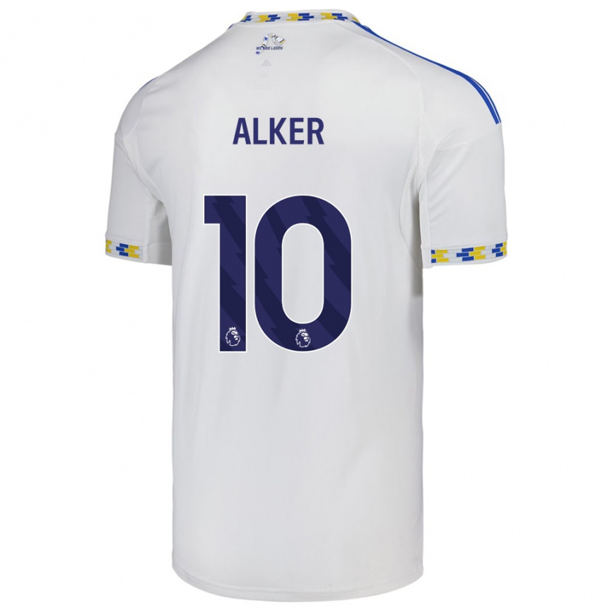 נשים כדורגל Samuel Alker #10 לבן כחול ג'רזי ביתית 2025/26