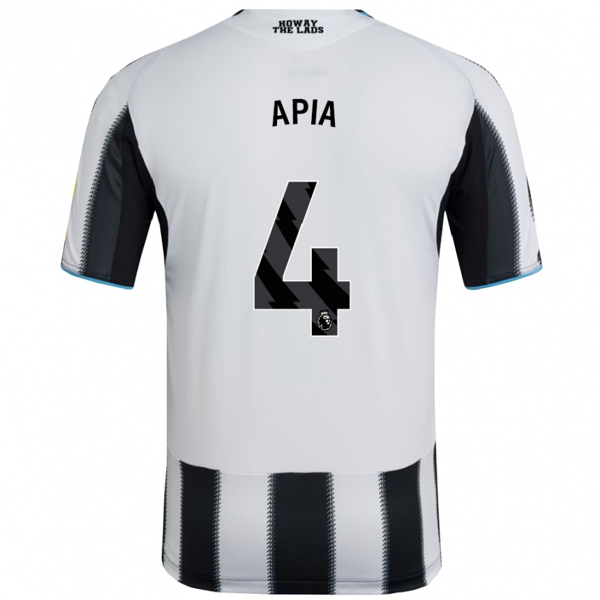 נשים כדורגל Aaron Apia #4 שחור לבן ג'רזי ביתית 2025/26