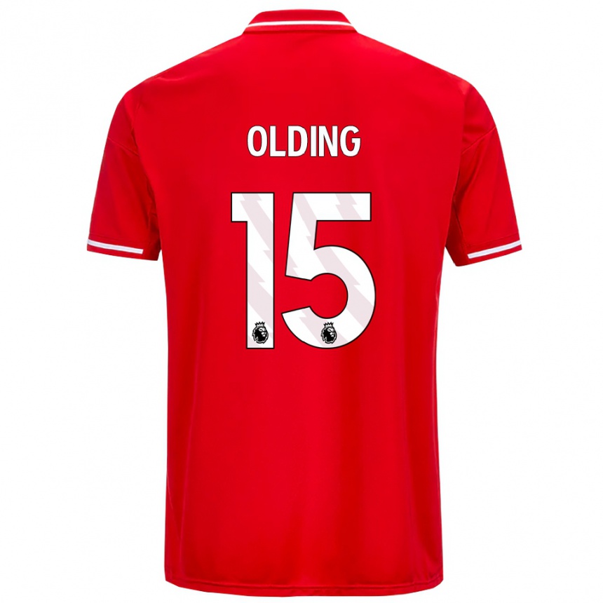 נשים כדורגל Hollie Olding #15 אדום לבן ג'רזי ביתית 2025/26