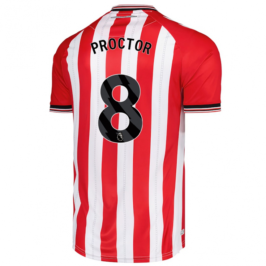 נשים כדורגל Tom Proctor #8 אדום לבן ג'רזי ביתית 2025/26