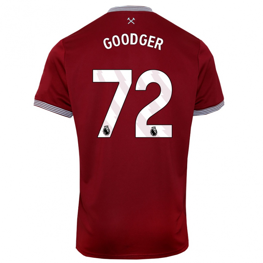 נשים כדורגל Tommy Goodger #72 בורדו לבן ג'רזי ביתית 2025/26