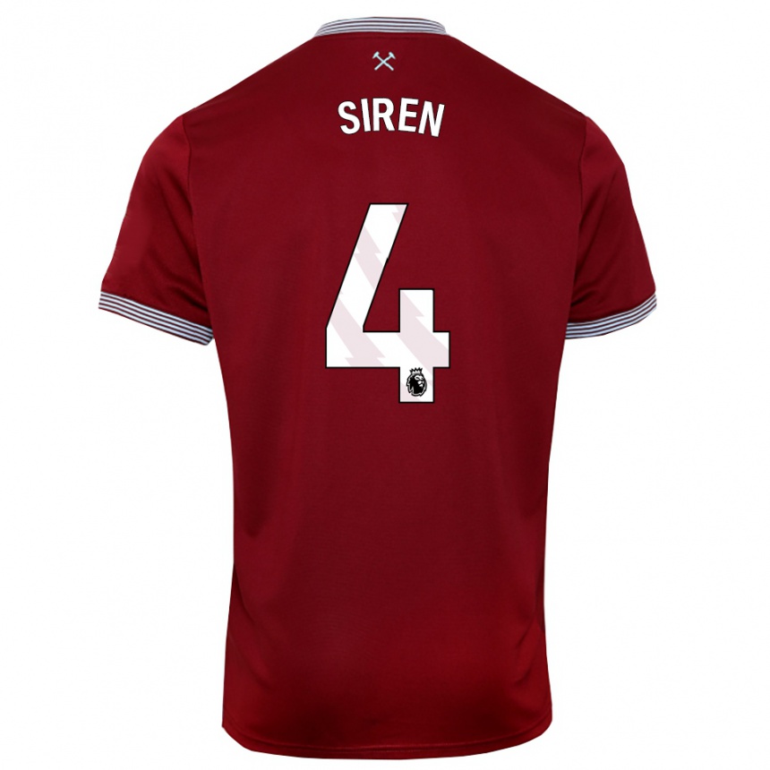 נשים כדורגל Oona Siren #4 בורדו לבן ג'רזי ביתית 2025/26
