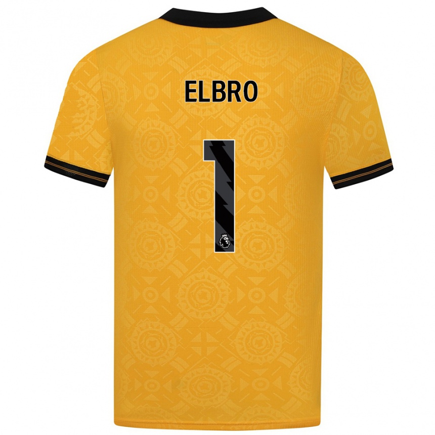 נשים כדורגל Maddie Elbro #1 צהוב שחור ג'רזי ביתית 2025/26