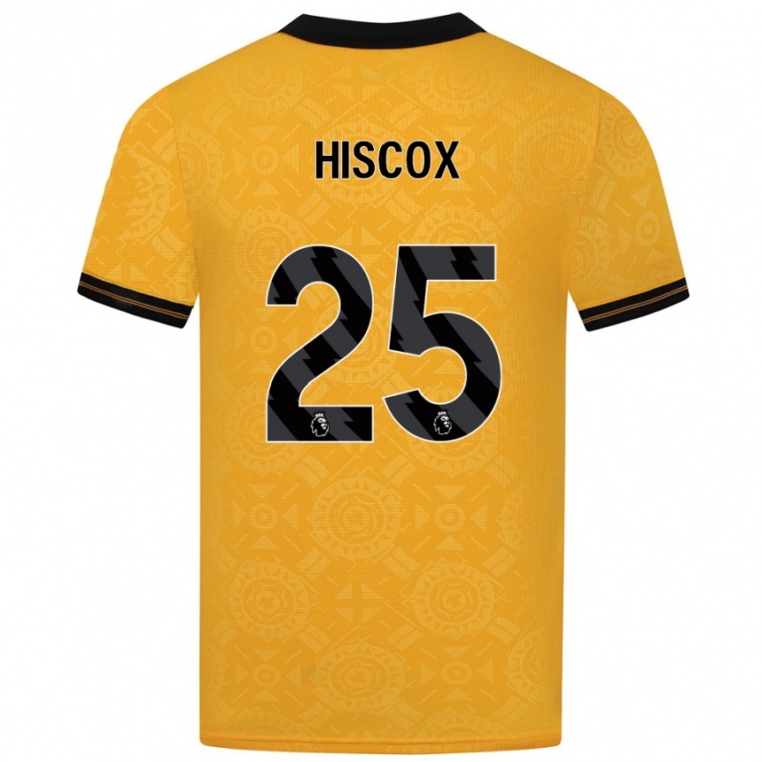 נשים כדורגל Amelia Hiscox #25 צהוב שחור ג'רזי ביתית 2025/26