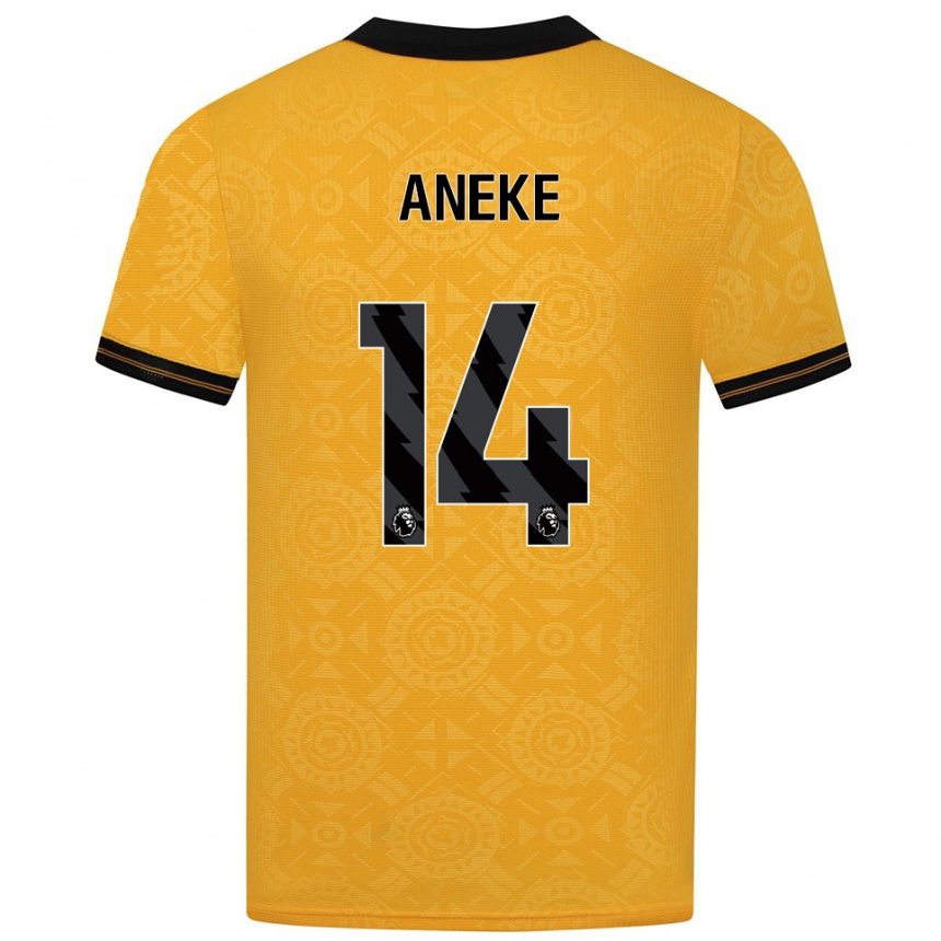 נשים כדורגל Aaron Aneke #14 צהוב שחור ג'רזי ביתית 2025/26