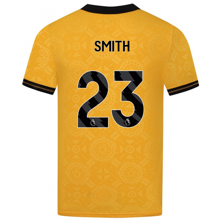 נשים כדורגל Josie Smith #23 צהוב שחור ג'רזי ביתית 2025/26
