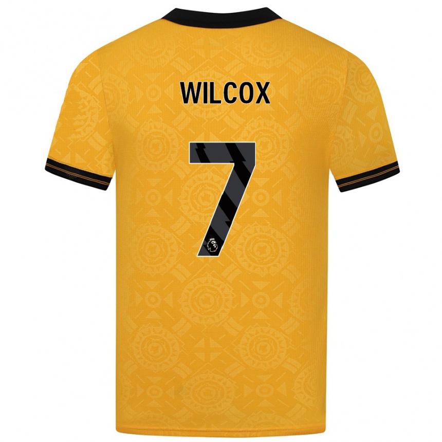 נשים כדורגל Jake Wilcox #7 צהוב שחור ג'רזי ביתית 2025/26