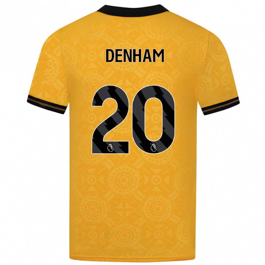נשים כדורגל Ania Denham #20 צהוב שחור ג'רזי ביתית 2025/26
