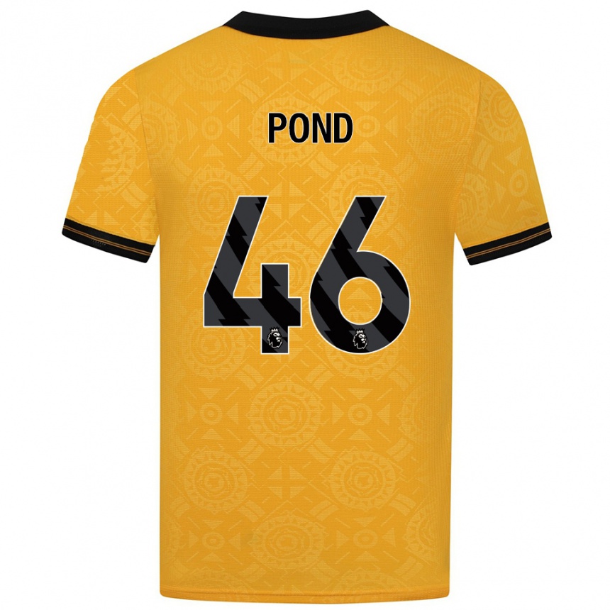 נשים כדורגל Alfie Pond #46 צהוב שחור ג'רזי ביתית 2025/26