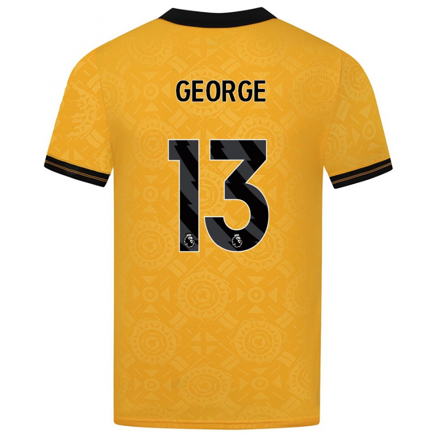 נשים כדורגל Harry George #13 צהוב שחור ג'רזי ביתית 2025/26