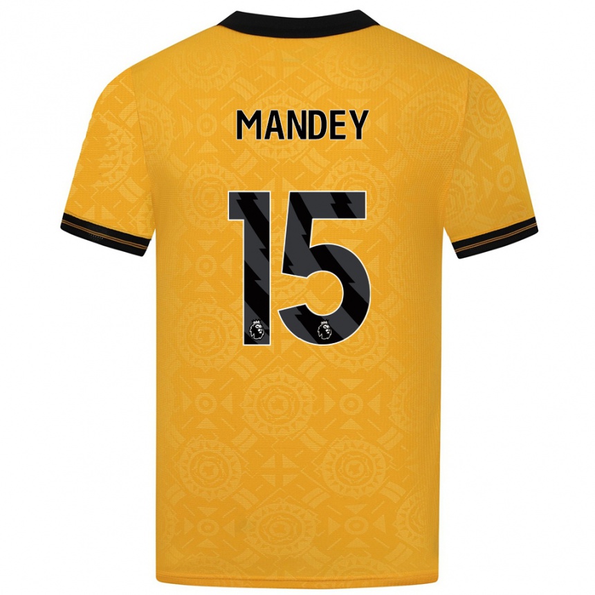 נשים כדורגל Ziyad Mandey #15 צהוב שחור ג'רזי ביתית 2025/26