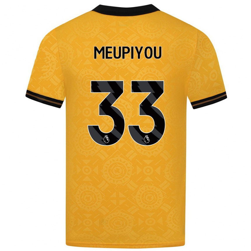 נשים כדורגל Bastien Meupiyou #33 צהוב שחור ג'רזי ביתית 2025/26
